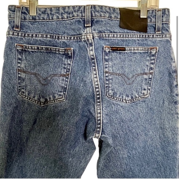 Harley Davidson Womens Relaxed Thigh Boot Cut Jeans Classic Blue Size 10 Missy - Picture 4 of 12